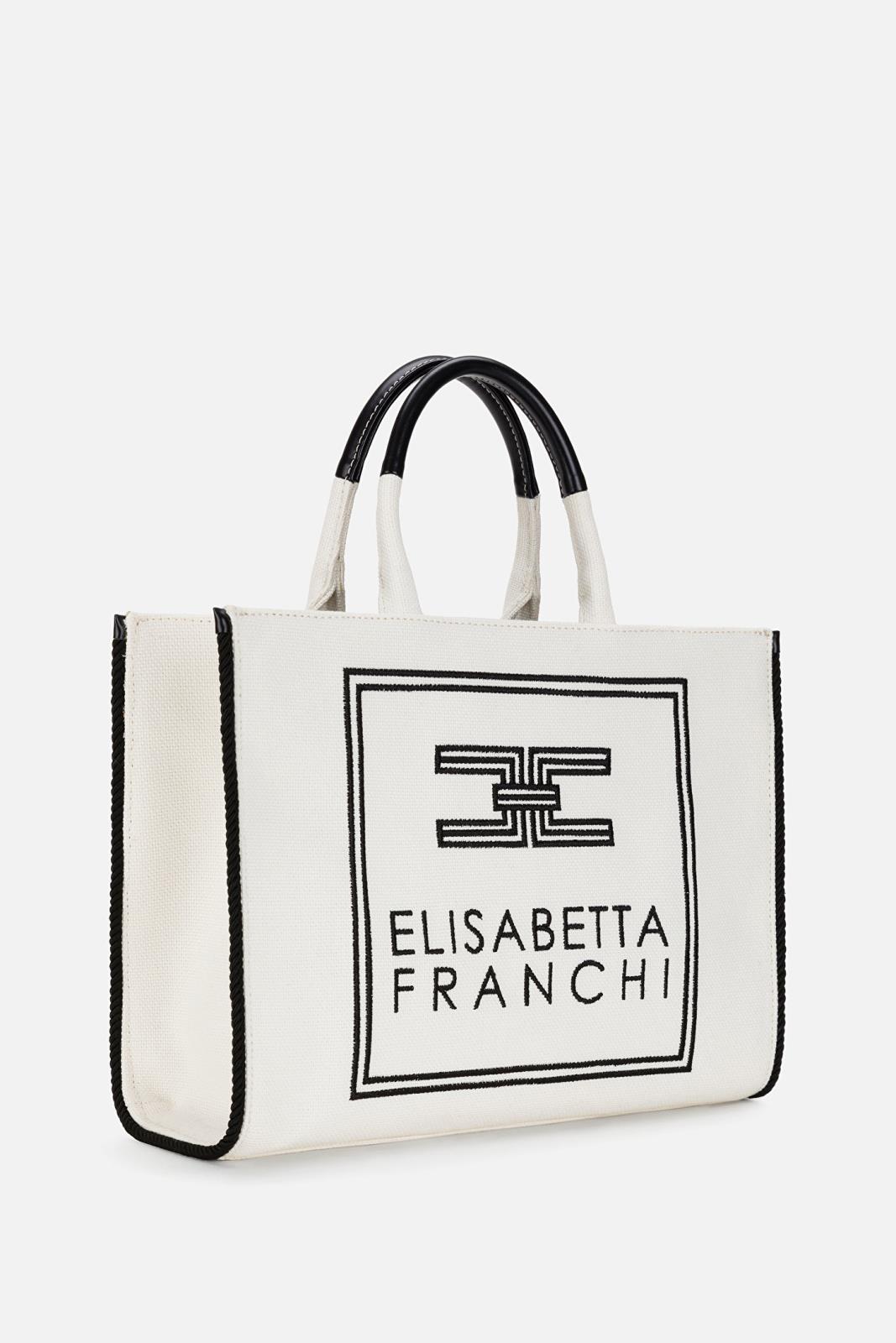 Borsa in canvas elisabetta franchi BS02A01E2