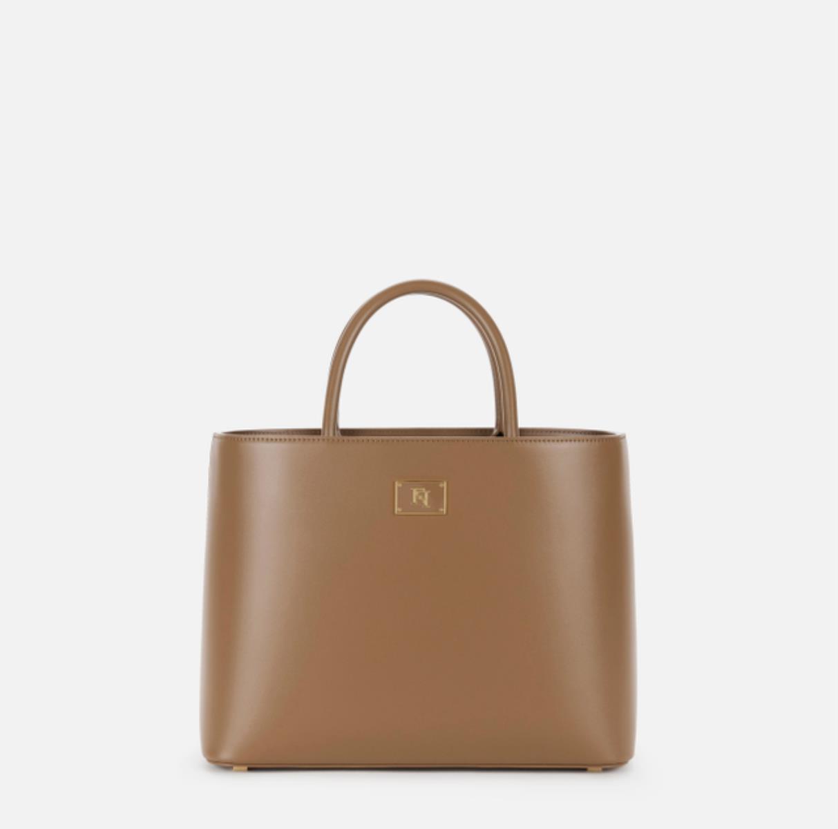 Elisabetta Franchi borsa in ecopelle con dettaglio logato marrone