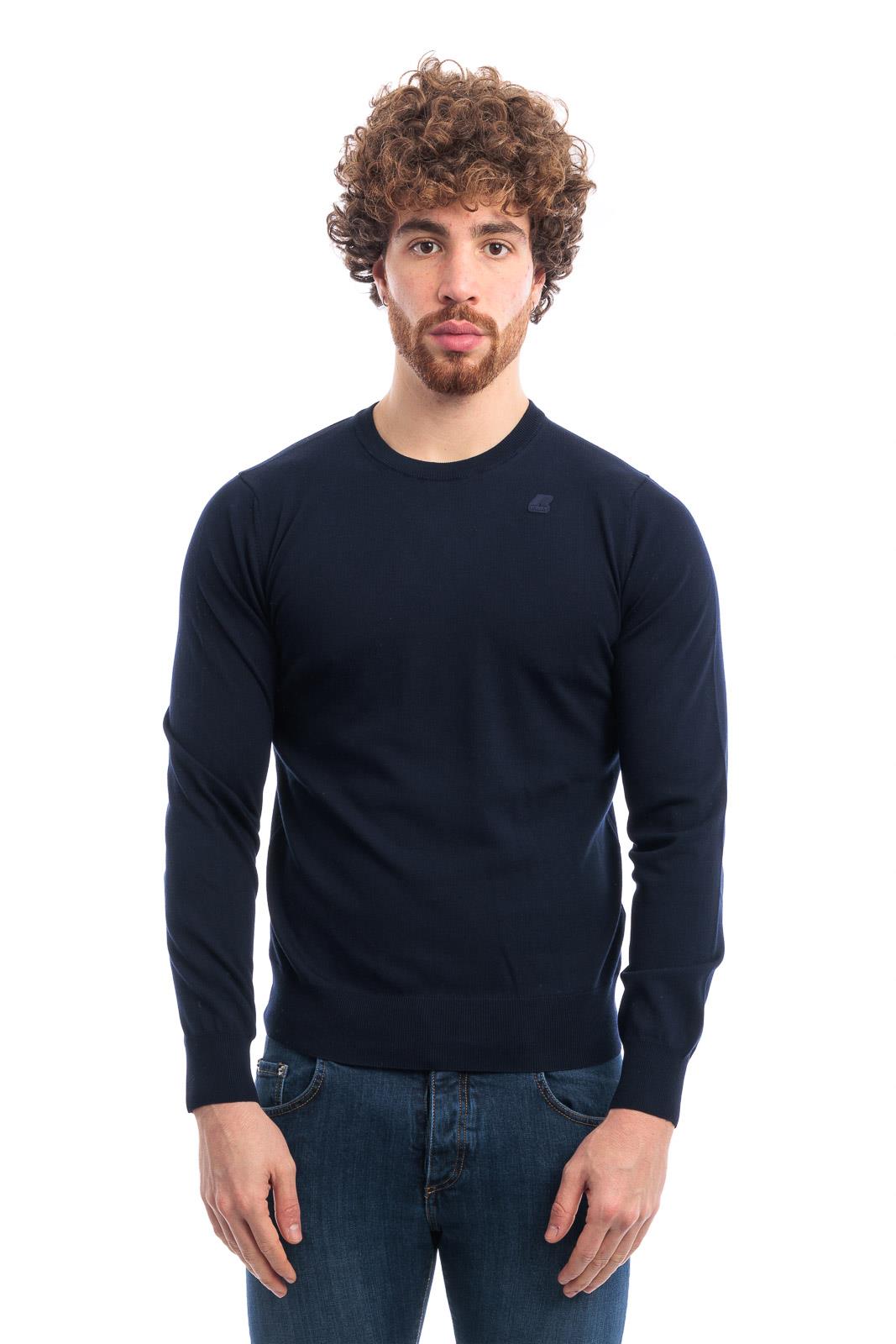 k-Way Maglia blu navy in misto cotone e cashmere K31388W main image 0