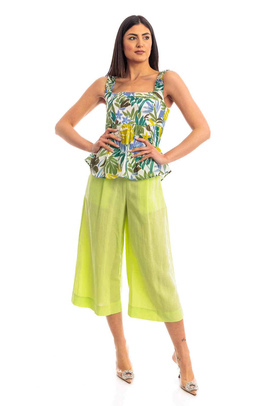 Liu Jo top donna in tessuto stretch effetto denim lavaggio blu