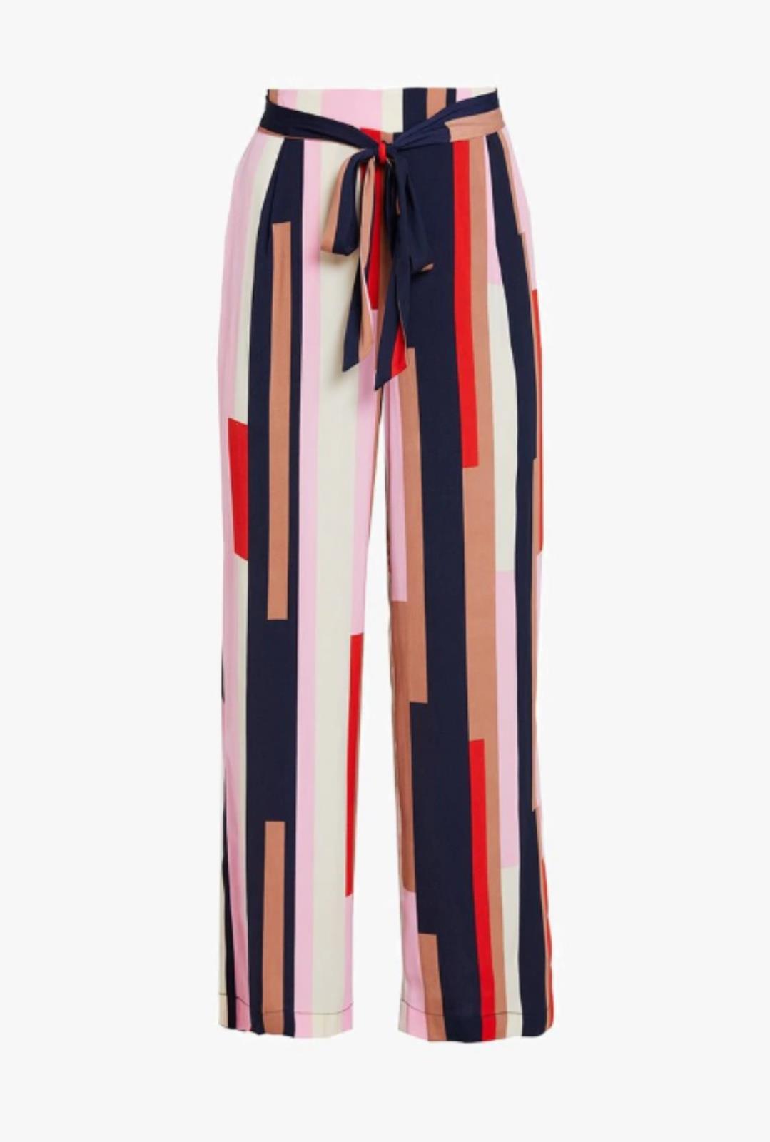 Pantalone palazzo con stampa a righe