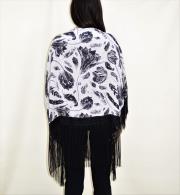 Poncho Fantasie Con Frange Betzzia