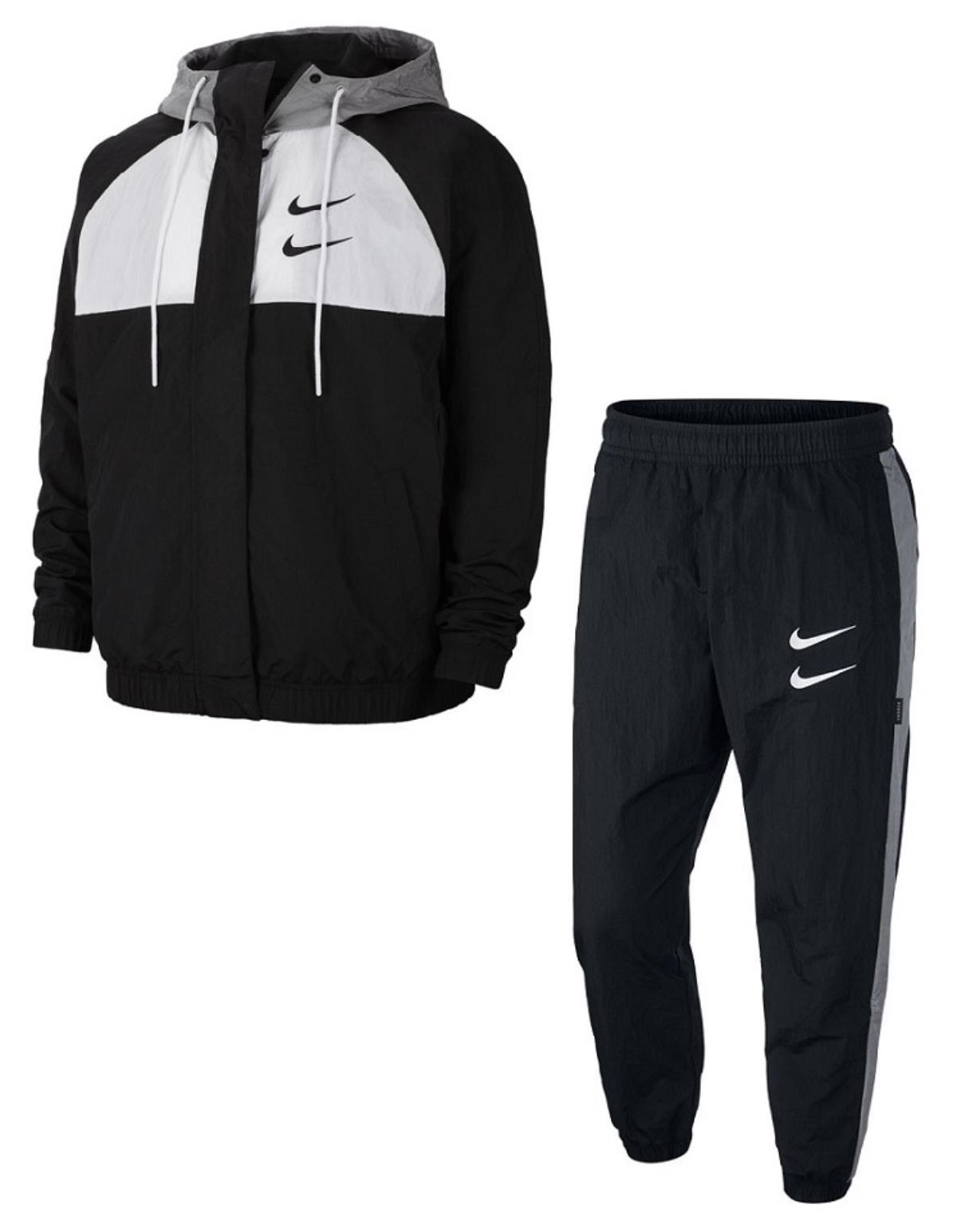 NIKE SPORTSWEAR SWOOSH WOVEN HOODED JACKET CJ4888-010 Black - Zakcret.gr