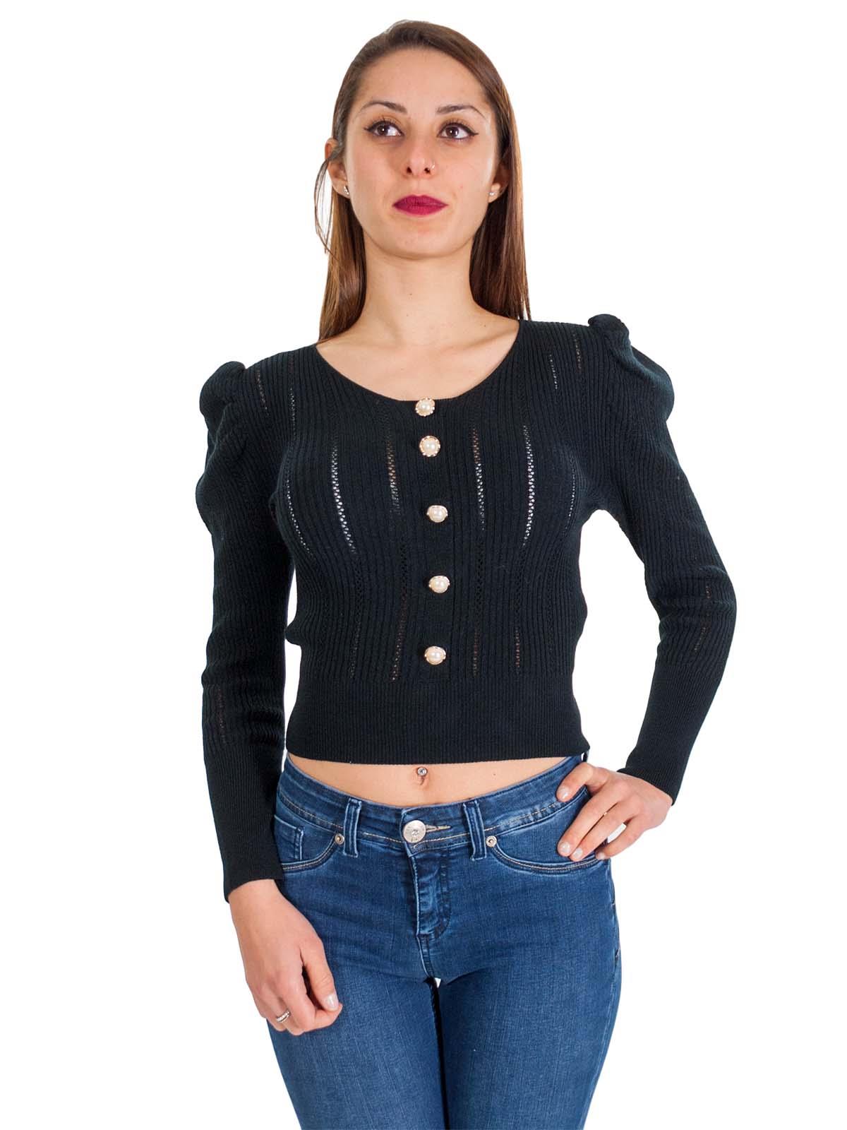 maglia con maniche a sbuffo