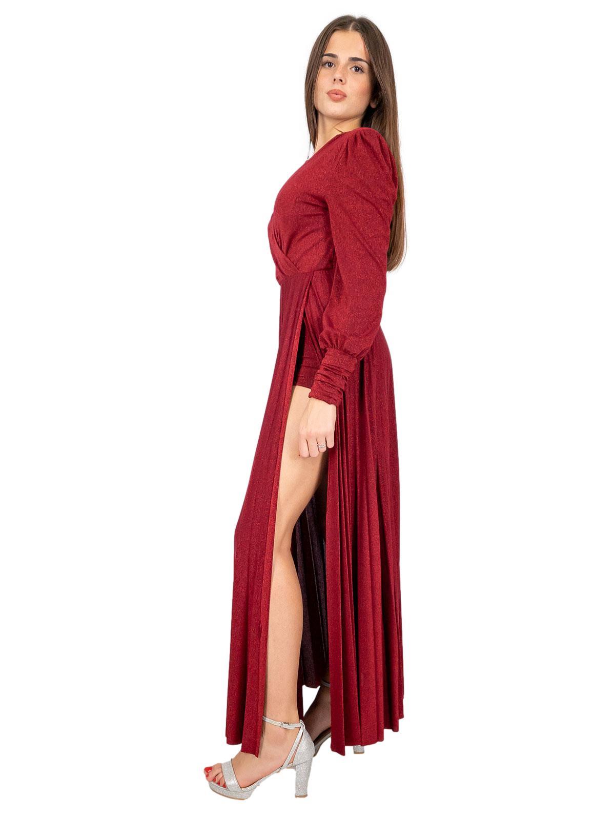 Abito Maxi Lungo Donna YMING Con Fiori, Manica Lunga E Collo A V - Abito Camicia Elegante Con Tasche, Per Estate E Cerimonie