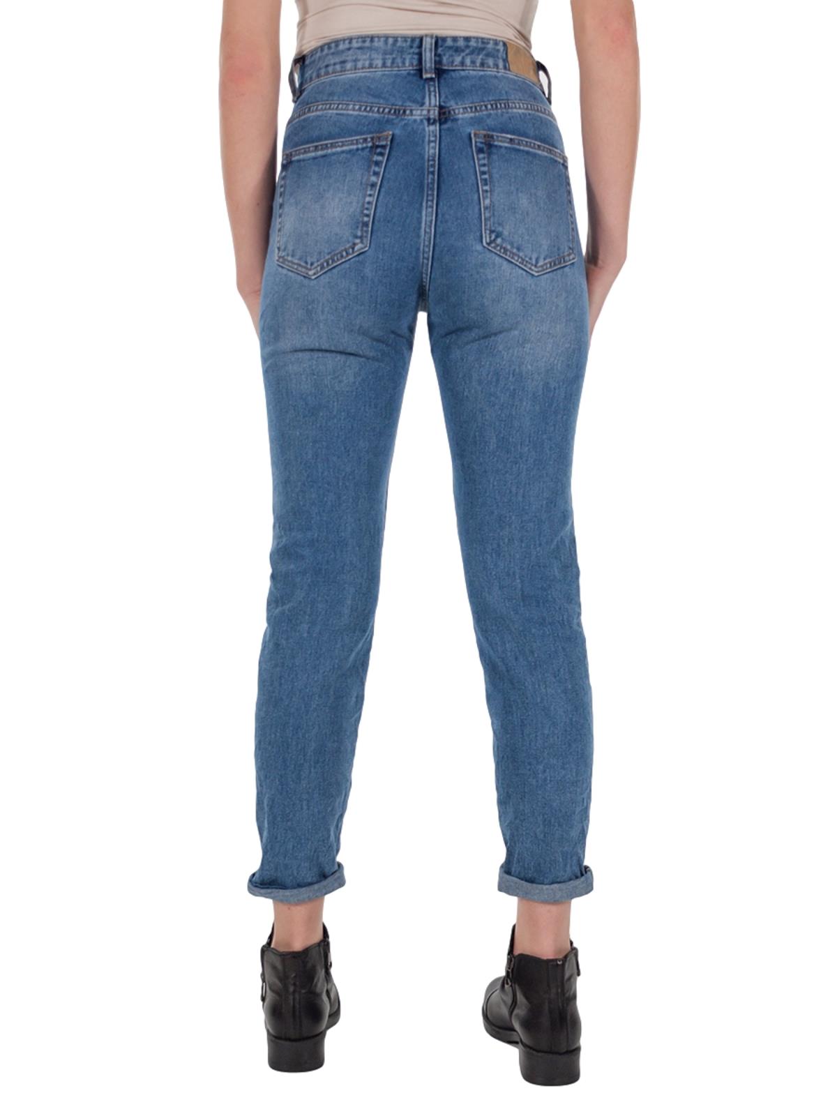 Jeans Strappati Donna Vita Alta a Sigaretta Slim Fit