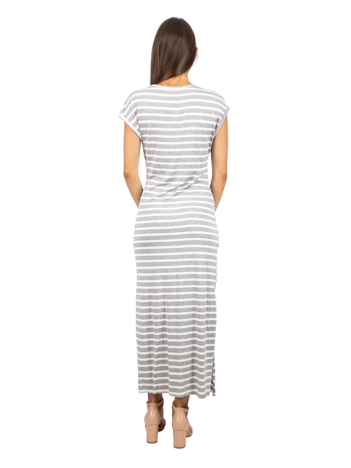 Vestito Lungo A Righe Donna Estivo Con Spacco Laterale Da Giorno