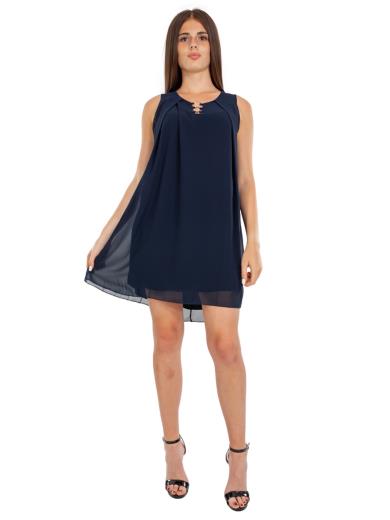 Vestito Corto Donna Estivo Abito Casual Svasato Scollo A V