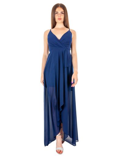 Abito Lungo Cerimonia Vestito Donna Damigella Strass Macramè