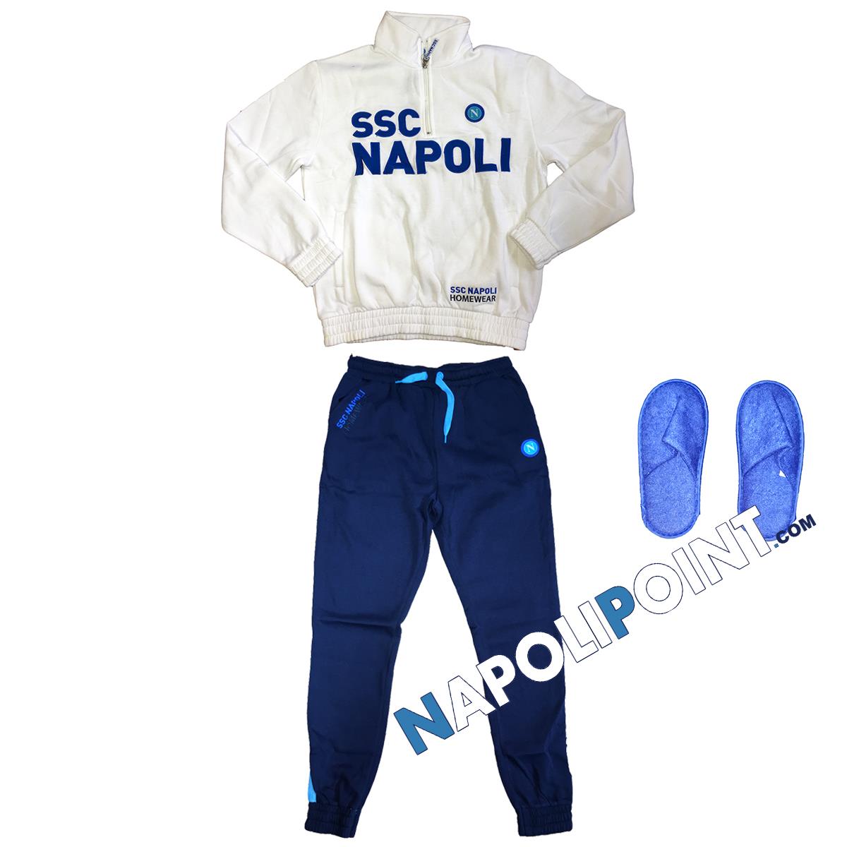 SSC Napoli Tuta Felpata Mezza Zip Ragazzo N90703