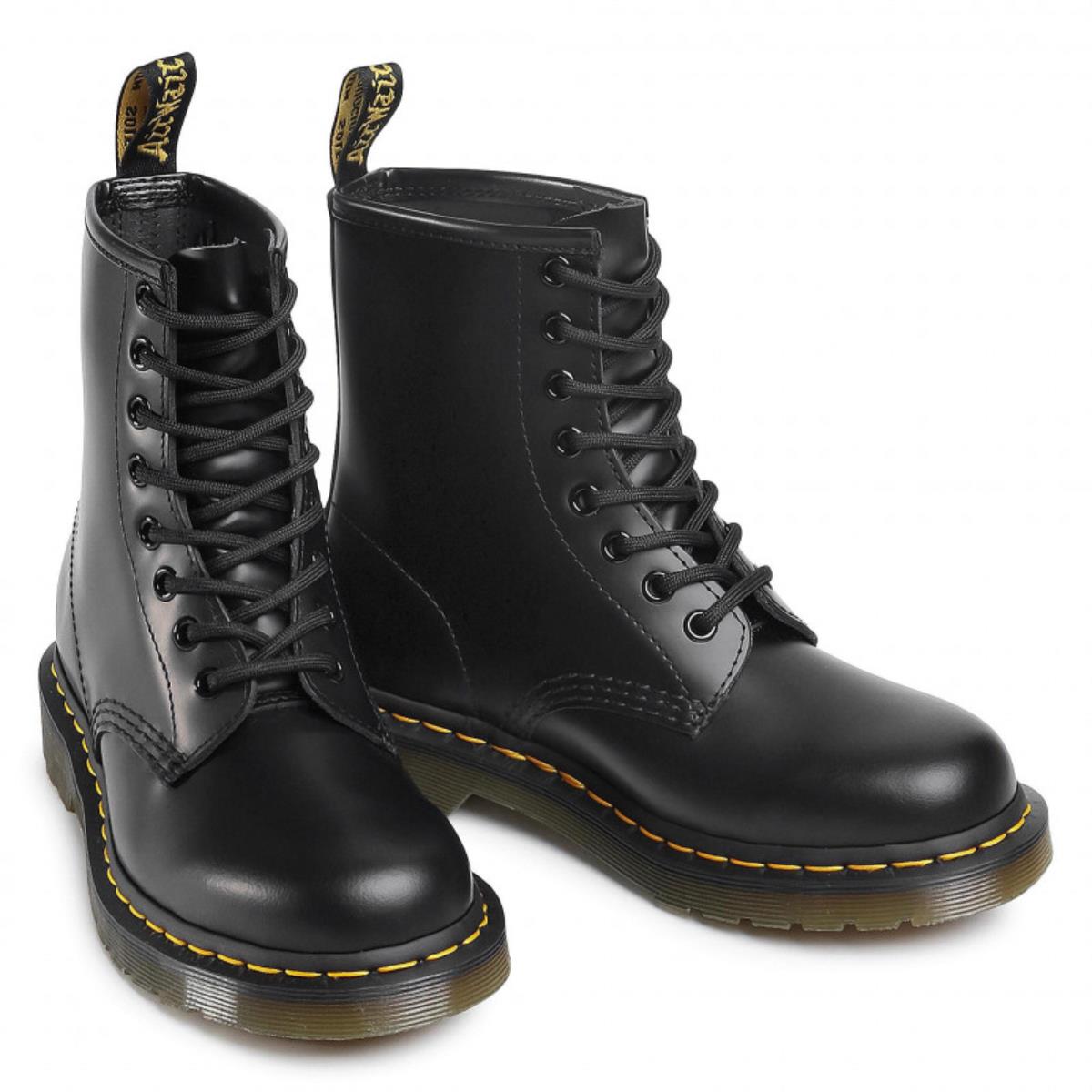 DR.MARTENS 1460 Black Smooth - Scarpe Stringate Profilo Basso Uomo Nere