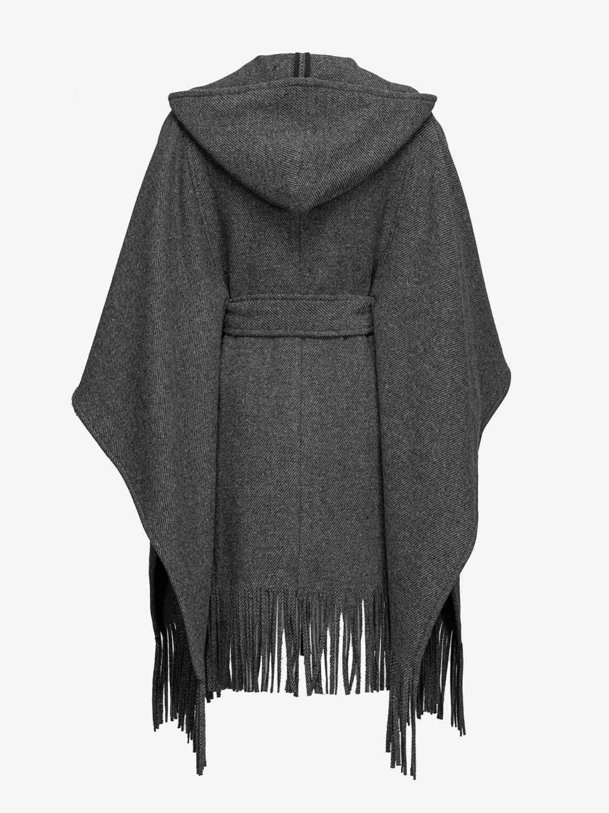 1G18CBY7DY Pinko Mantella Con Cappuccio E Frange