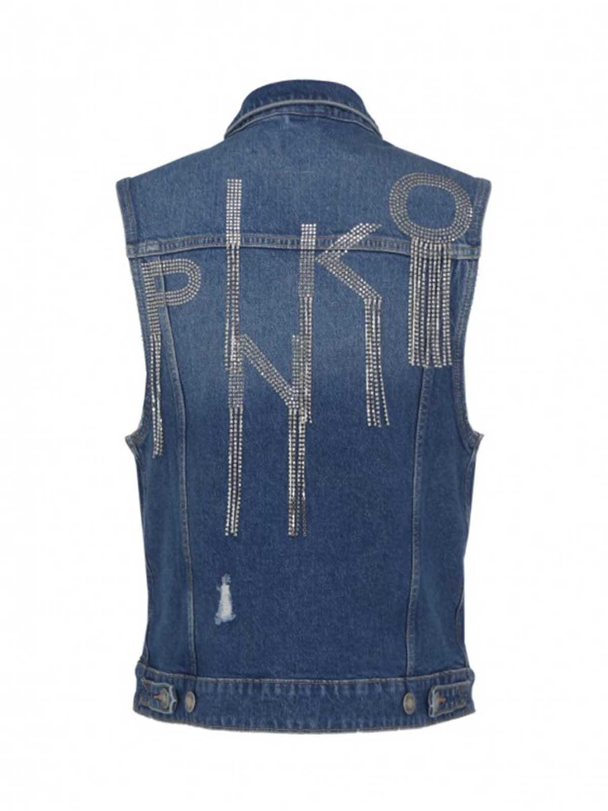 Pinko Gilet In Denim Con Applicazioni 1j10u9y82nf