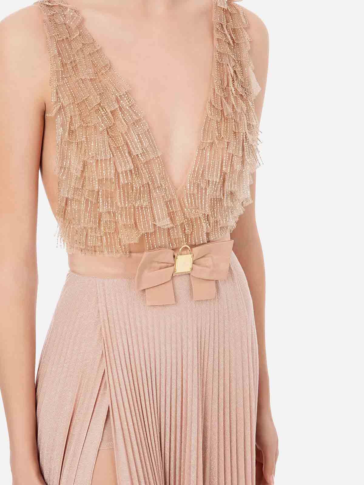 Abito Elisabetta Franchi Ab10222e2 Elisabetta Franchi Abito Red Carpet Con  Corpino Ricamato