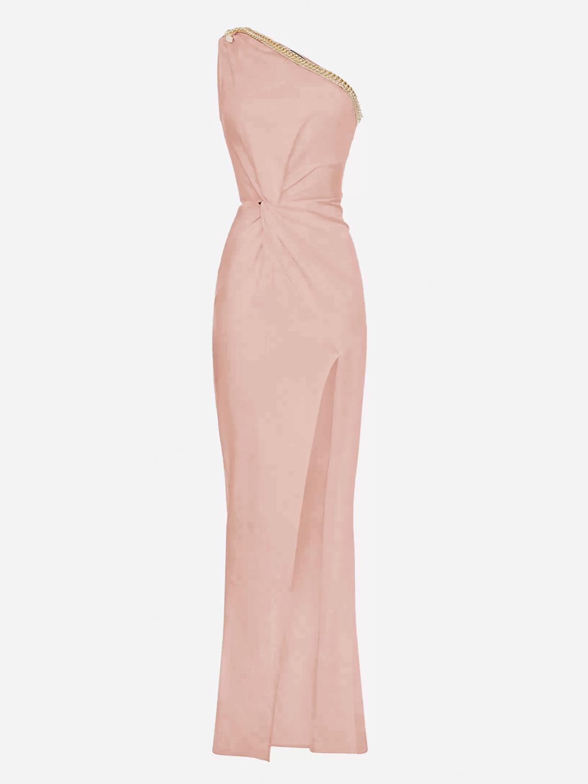 AB14022E2 Elisabetta Franchi Abito Red Carpet A Sirena Asimmetrico