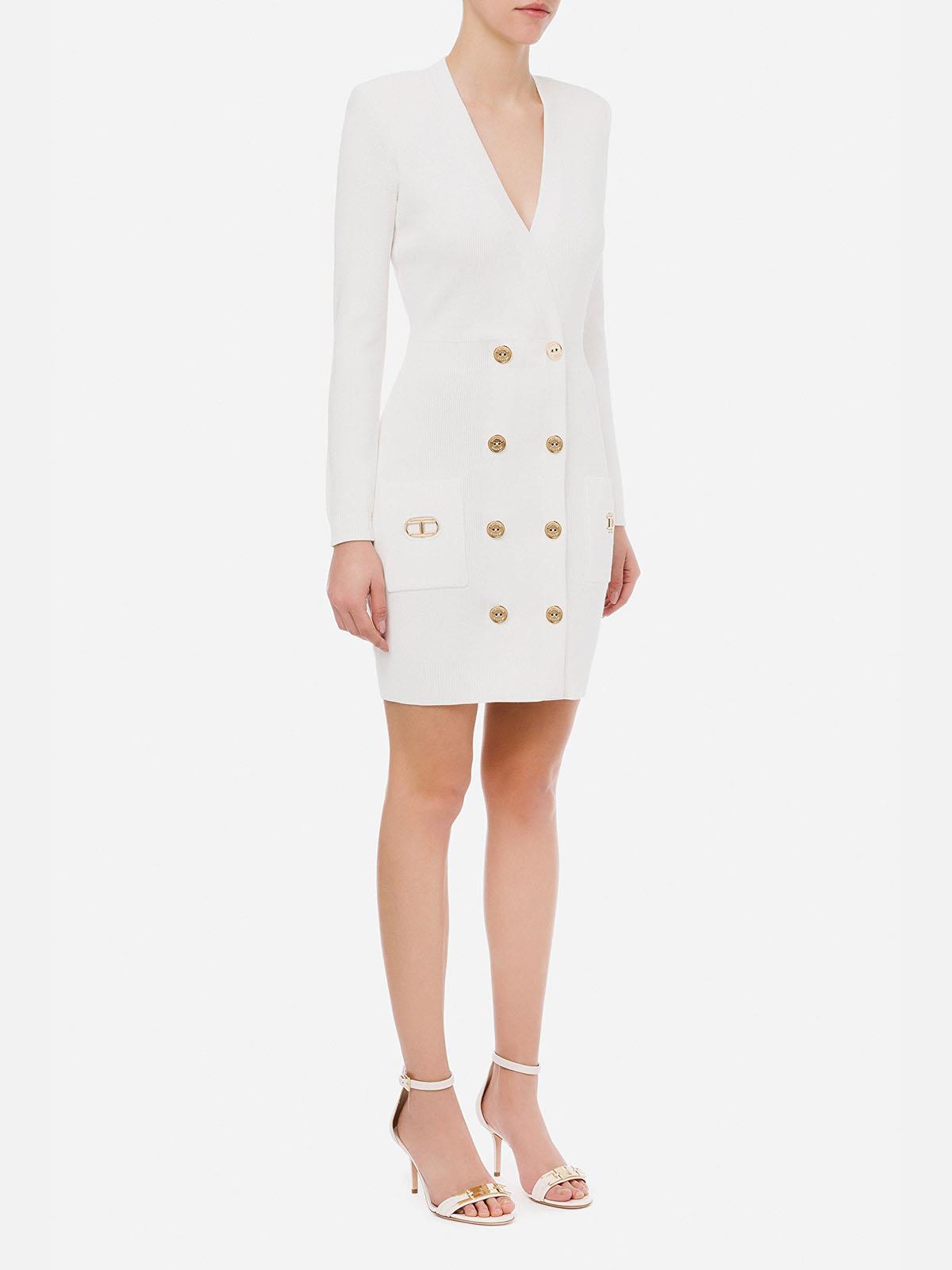 Am74s21e2 Elisabetta Franchi Robe-manteau In Knit With Porthole