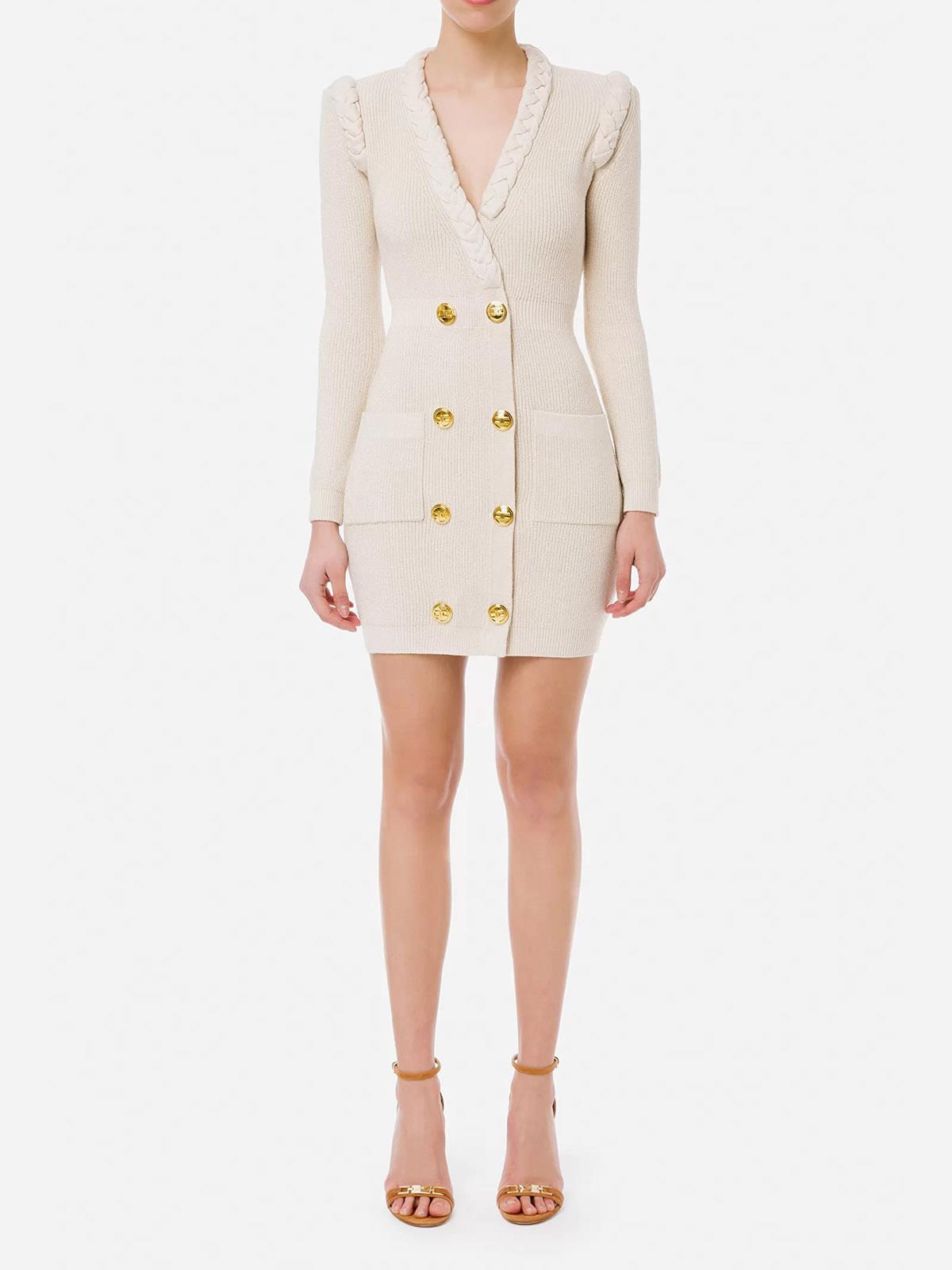 AM79S21E2 Elisabetta Franchi Robe-Manteau Con Motivo Treccia