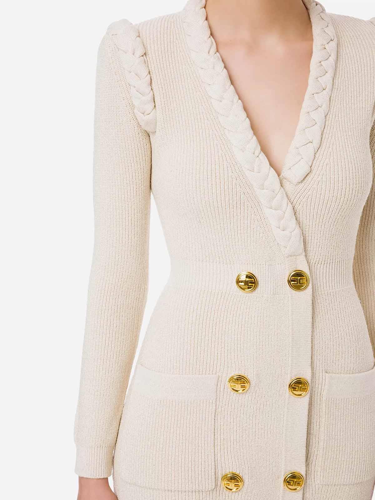 AM79S21E2 Elisabetta Franchi Robe-Manteau Con Motivo Treccia