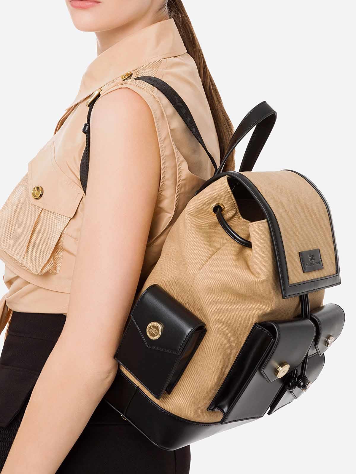 Borsa Elisabetta Franchi Bs32a22e2 Elisabetta Franchi Zaino Utility Con  Dettagli Contrasto