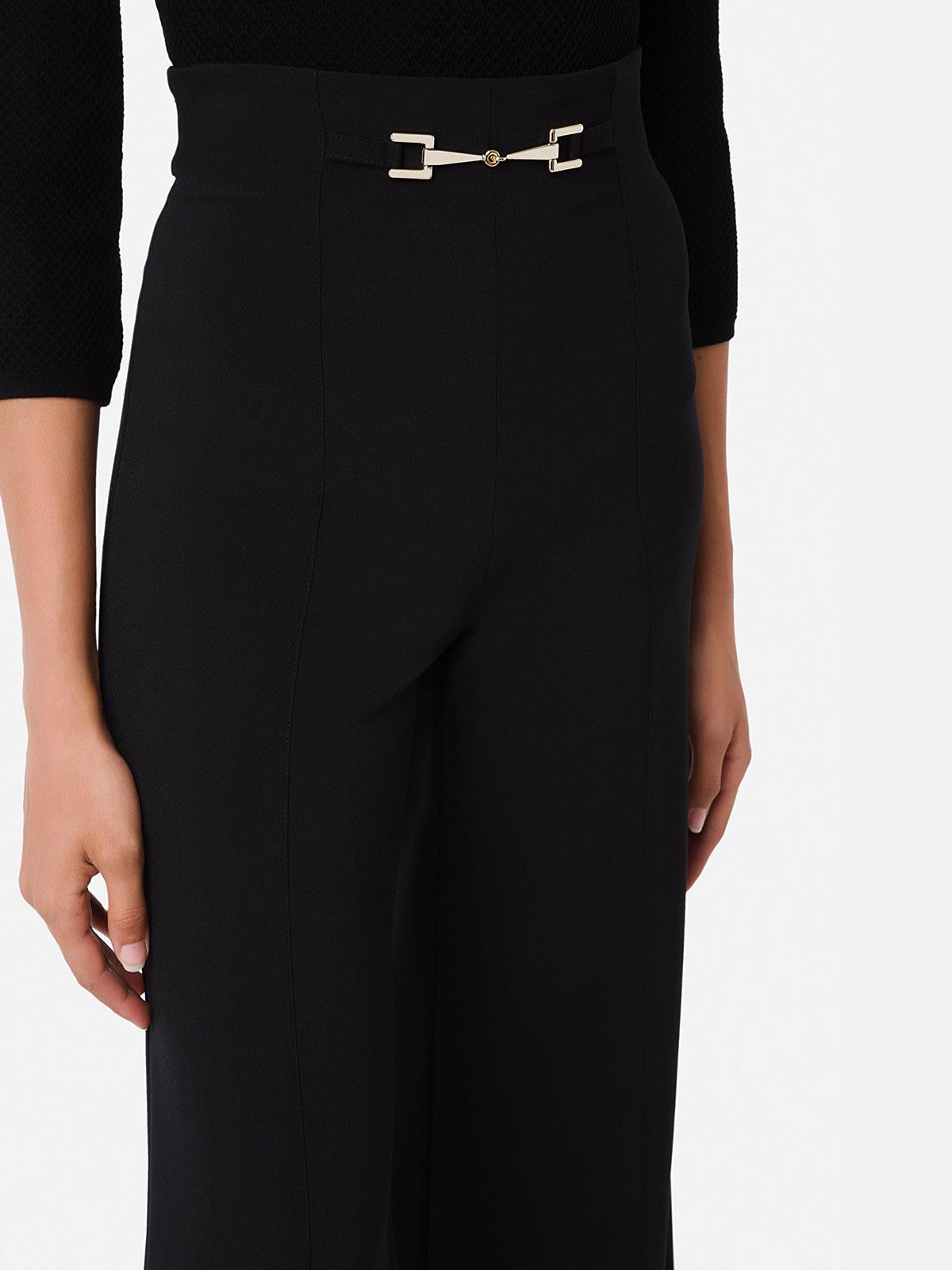 PANTALONE A VITA ALTA CON MORSETTO ORO ELISABETTA FRANCHI PA38316E2