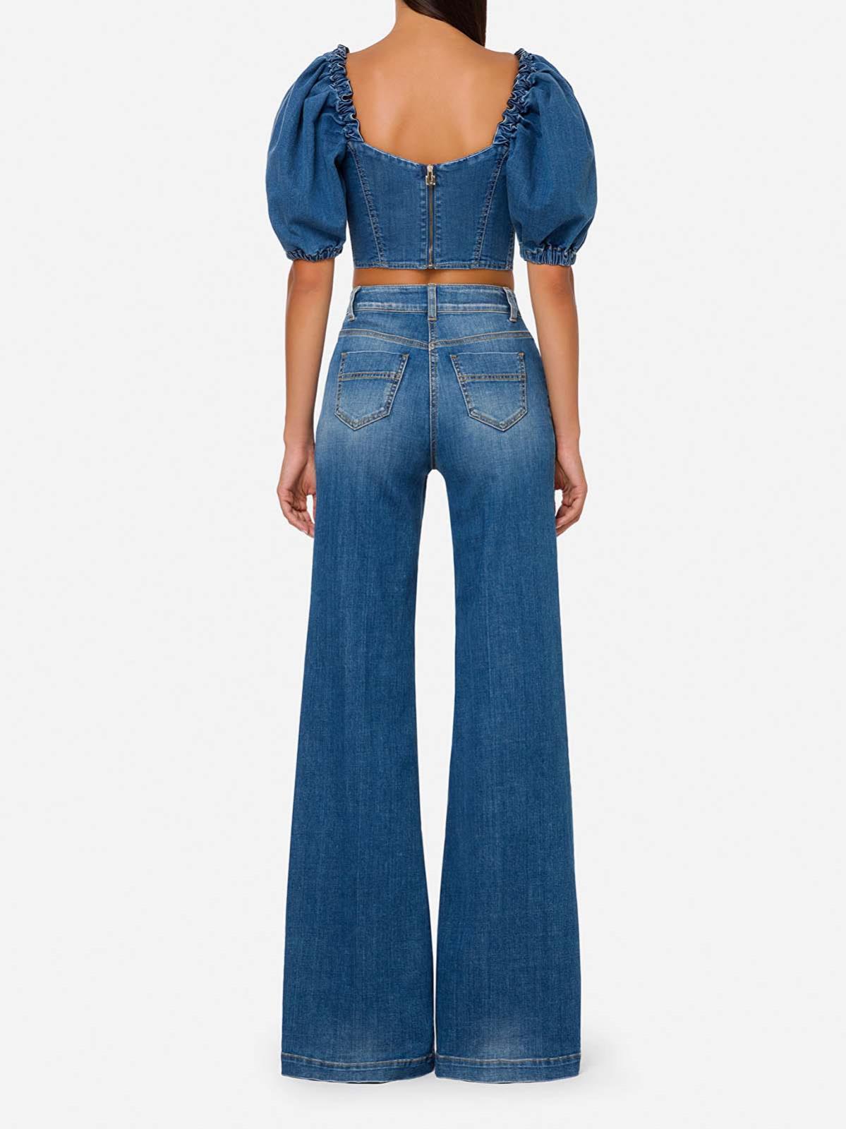 JT01S21E2 Elisabetta Franchi Crop Top Con Scollo A Cuore