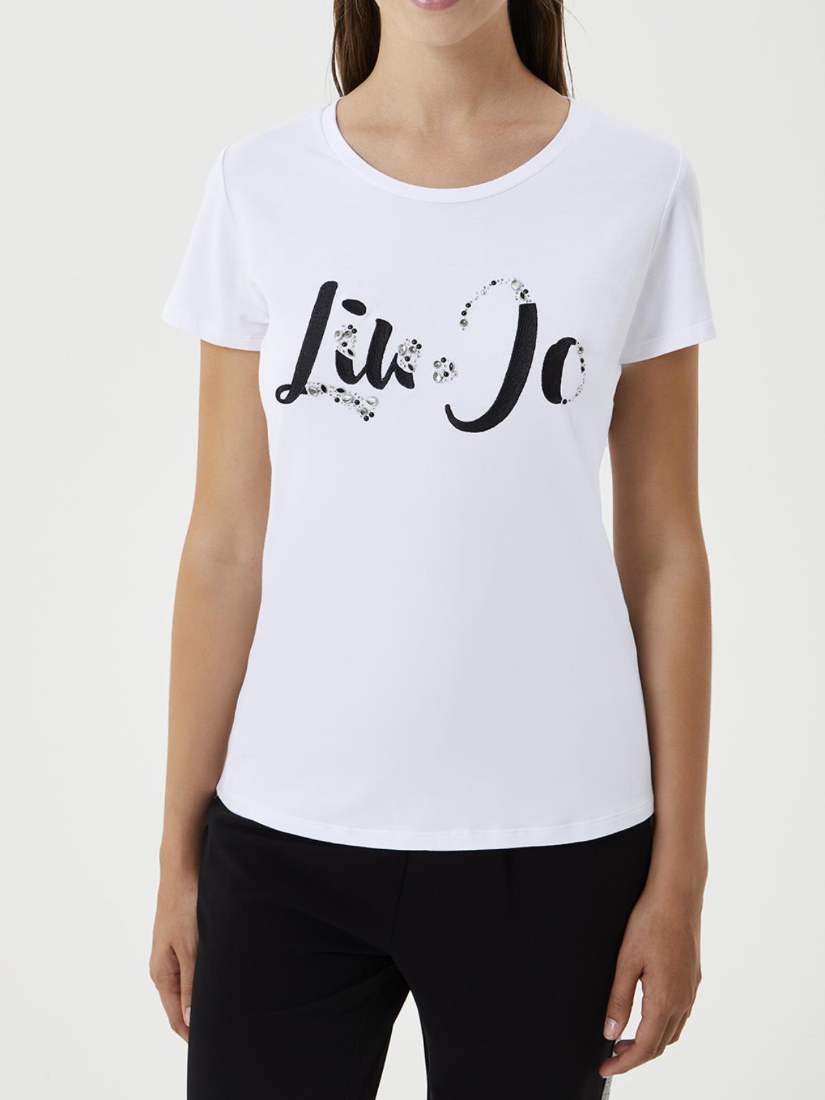 T-shirt Con Applicazioni Gioiello Liujo Tf0063j0088