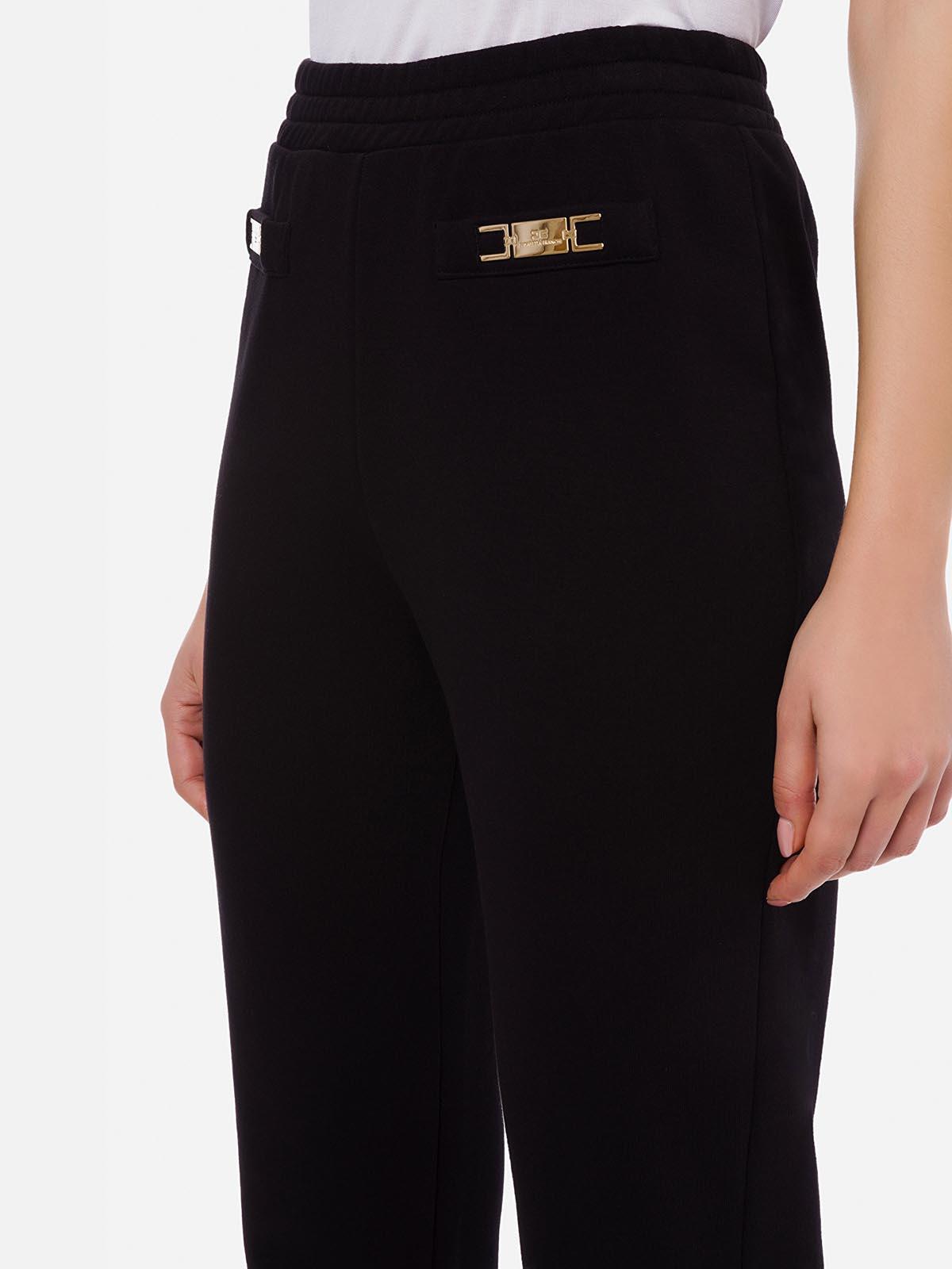 Pa00421e2 Elisabetta Franchi Pantaloni In Felpa Con Placca Logo