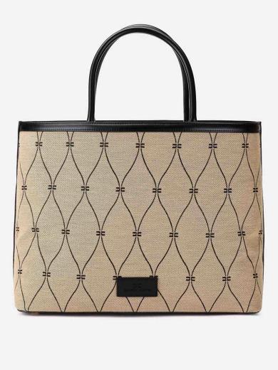 Borsa shopping effetto martellato con pochette interna di Elisabetta Franchi