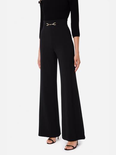 PANTALONE A VITA ALTA CON MORSETTO ORO ELISABETTA FRANCHI PA38316E2