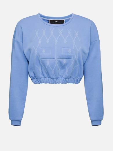 MD01221E2 Elisabetta Franchi Felpa Cropped Arricciata