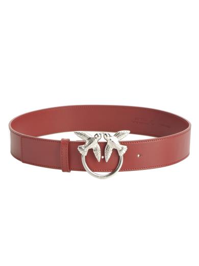 Cintura da donna Pinko in pelle di vitello colore nero mini fibbia Love  Birds